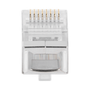 Bote con 100 Piezas de Plug Modular RJ45 Cat6 blindado, chapado de oro a 30 micras para durabilidad extrema SIN PIN DE TIERRA