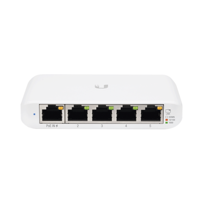 Switch UniFi Administrable Compacto de 5 Puertos 10/100/1000 Mbps, soporta entrada de PoE 802.3af/at