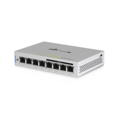 Switch UniFi Administrable capa 2 de 8 puertos Gigabit (4 Puertos Gigabit PoE 802.3af y 4 puertos Gigabit ethernet) 60W