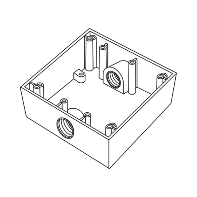 [RC-04-83] Caja Cuadra de 3/4" a Prueba de  Intemperie/ Cuenta con 2 salidas.