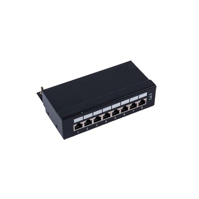 [LP-PP-628] Panel de parcheo de impacto (110) Blindado (STP) de 8  puertos Cat6, 10in